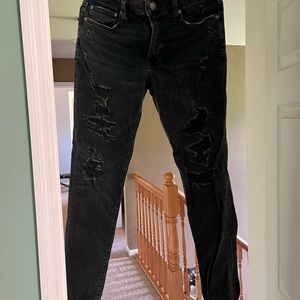 american eagle black ripped jeans